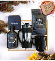 Cold Brew Filtre Kahve French Press Siyah Kupa Hediye Seti Kutusu