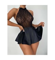 HotFlirt NL 3143 Kısa Saten Tül Gecelik