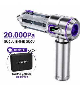 ULTRATEKNO Carboon Serisi SPR-18 20.000 Pa 6000 mAh Kablosuz Araç Süpürgesi Üfleme Özellikli + Taşıma Çantası