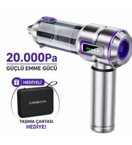 ULTRATEKNO Carboon Serisi SPR-18 20.000 Pa 6000 mAh Kablosuz Araç Süpürgesi Üfleme Özellikli + Taşıma Çantası