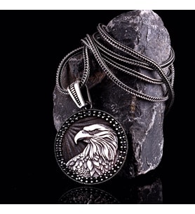 KARTAL MOTİFLİ 925 AYAR GÜMÜŞ KOLYE