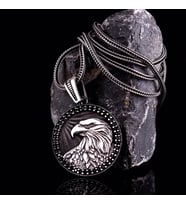 KARTAL MOTİFLİ 925 AYAR GÜMÜŞ KOLYE (Gri)