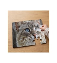 Mavi Gözlü Kedi Tasarımlı 24 Parça Ahşap Çocuk Puzzle MPK0209