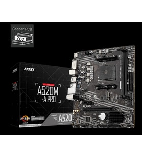 MSI A520M-A PRO DDR4 4600MHZ 1XHDMI 1XDVI 1XM.2 USB 3.2 MATX AM4 (AMD AM4 5000/4000/3000 SERİLERİ İL