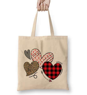 Girls Valentines Day S Hearts Love Leopard Plaid Kids Bez Çanta Uzun Saplı