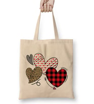 Girls Valentines Day S Hearts Love Leopard Plaid Kids Bez Çanta Uzun Saplı