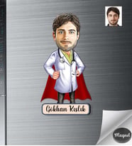 Kişiye Özel Doktor Erkek Ahşap Magnet -15