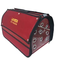 La Vista Lüx Flaybag Perdeli Kedi, Küçük Köpek Taşıma Çantası 43-26-27Cm 1300Gr KIRMIZI