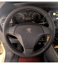DİKİŞLİ DİREKSİYON KILIFI SİYAH DERİ NOKTALI DERİ GRİ DİKİŞLİ PEUGEOT BİPPER İÇİN