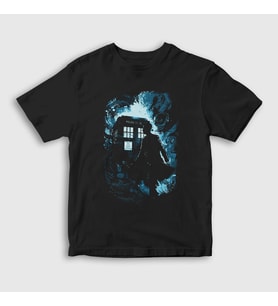 Presmono Unisex Çocuk Siyah Time Tardis Doktor Dr Doctor Who T-Shirt 499388tt