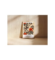 Ahşap Çerçeveli 33x48 1 Adet William Morris Tarzı Turuncu Çiçekli Posterli Tablo