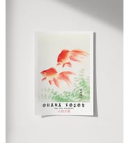 Çerçevesiz Poster Ohara Koson İki Japon Balığı (Çok Renkli)