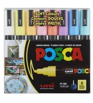 Uni Posca Su Bazlı Marker Seti PC-5M 1.8-2.5mm 8li Soft Color