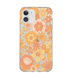 Iphone 11 Uyumlu Çiçek Desenli Şeffaf Telefon Kılıfı