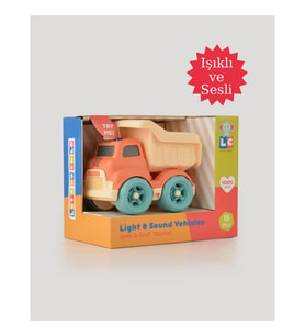 Let's Be Child Sesli ve Işıklı Minik Kamyon 31016 Turuncu - Bej Kasalı, Çocuklar İçin Oyuncak Kamyon