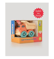 Let's Be Child Sesli ve Işıklı Minik Kamyon 31016 Turuncu - Bej Kasalı, Çocuklar İçin Oyuncak Kamyon