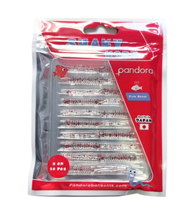 Pandora Shaky Worm 5cm 10 Adet LRF Silikonu Red Berry