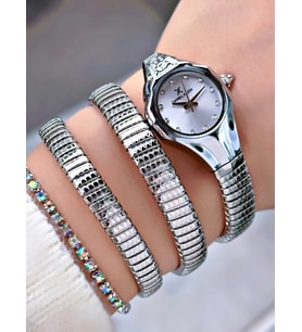 Daniel Klein Premium Yılan Model Dolamalı Kadın Kol Saati 23 mm (Gri)