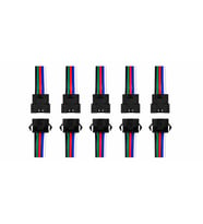 5 Pin Kilitli Konnektörlü Kablo Takımı Erkek Dişi RGB RGBW LED Şerit Bağlantı Kablosu 5 Pin LED Soket Konnektör