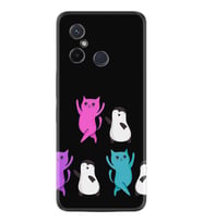 Xiaomi Redmi 12C Kılıf Resimli Desenli Silikon Platinium Series Cat Dance 1824