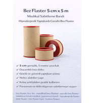 Bez Flaster 5 cm x 5 m Medikal Sabitleme Bandı Hipoalerjenik Yapışkanlı Cerrahi Bez Flaster