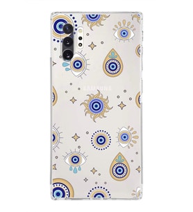 PrintiFy Samsung Galaxy Note 10 Plus ile Uyumlu Nazar Boncuğu 5  Kamera Korumalı Şeffaf  Kılıf
