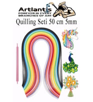 Quilling Seti 5 mm İnce 1 Paket Quling Kağıt Katlama Kıvırma Sanatı Telkari Kuiling Karışık Renkli  (Çok Renkli)