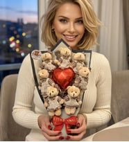 Bearbloom Premium Kıyafetli Ayıcık Buketi - No3