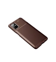 Newface Samsung Galaxy M51 Kılıf Auto Focus Karbon Kapak - Kahverengi