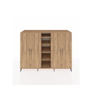 Kronos Dolap 12 Raflı 4 Kapaklı 220x59x163 Çam-Çam
