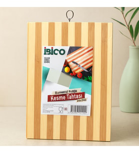 Bambu Kesme Tahtası 24x34x1.3 cm - Metal Kulplu