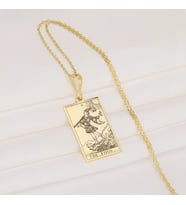Kişiye Özel The Fool Tarot Kolye 925K Gümüş (Gold)