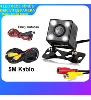 GERİ VİTES KAMERA (4 LED GECE GÖRÜŞ + KABLO SETİ İLE BİRLİKTE)