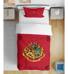 Harry Potter 3D Dijital Baskılı Tek Kişilik Nevresim Takımı Genç Nevresim Takım (Kırmızı-Beyaz)