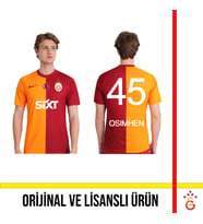 Galatasaray Lisanslı 2023/2024 Parçalı 5 Yıldızlı İç Saha Osimhen Baskılı Forma (Sarı-Kırmızı)