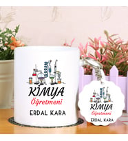 Kimya Öğretmenlerine Özel  Kupa Bardak ve Anahtarlık Hediye Seti (Model 1)