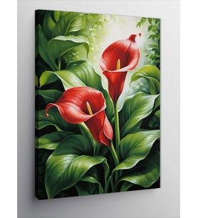 Kanvas Tablo Kırmızı Kala Çiçekleri