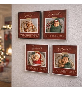 Ahşap Çek Yapıştır Fotoğraf Çerçevesi - 20x20cm-4 adet-baskılar dahil (Beyaz)