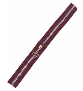 Angel Çanta Aksesuar Başlıklı Fermuar 40 Cm Gümüş Metal Bordo