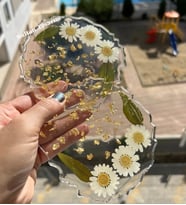 Epoksi 4 lü Bardak Altlığı Takımı (Altın)