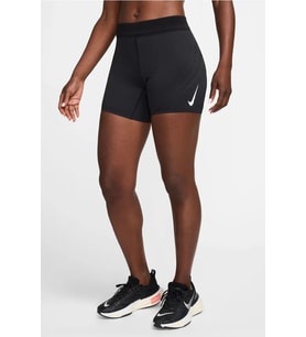 Nike AeroSwift Faith Kipyegon Dri-FIT ADV Mr 5"Mid Rise Brief Lined Running Short Kadın Pileseli Slip Astarlı Koşu Şortu Siyah
