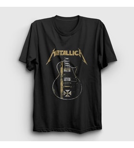 Presmono Unisex Siyah Guitar Metallica T-Shirt 66608tt