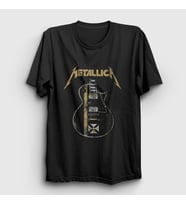 Presmono Unisex Siyah Guitar Metallica T-Shirt 66608tt