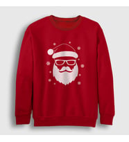 Presmono Unisex Kırmızı Noel Baba Santa Claus Yılbaşı Sweatshirt 270380tt