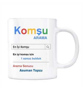 Kişiye Özel İsimli Komşu Google Arama Motoru Kupa Bardak