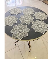 6'lı Dantel Kahve Sunumluğu 15x15 cm Asorti Desenli Bardak Altlığı Türk Kahvesi Fincan Sunum Seti
