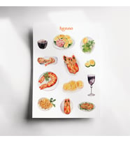 Asya Yemekleri & Asya Lezzetleri Temalı Sticker Seti  Journal, Defter, Planner İçin Çıkartma (Çok Renkli)