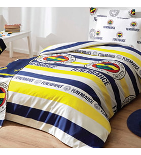 Taraftar Lisanslı Nevresim Seti (nevresim+ yastık kılıfı) Tek Kişilik ( 160x220 cm) Yeni Sezon (Lacivert-Sarı)