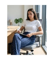Kadın Büyük Beden Pamuklu Pijama Altı Lastikli Bel Rahat Kesim Battal Boy Soft Örme