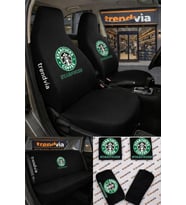 Starfucks Logolu Oto Koltuk Kılıfı Ön Arka Set – Penye Likralı Universal Koltuk Koruyucu Servis Kılıfı